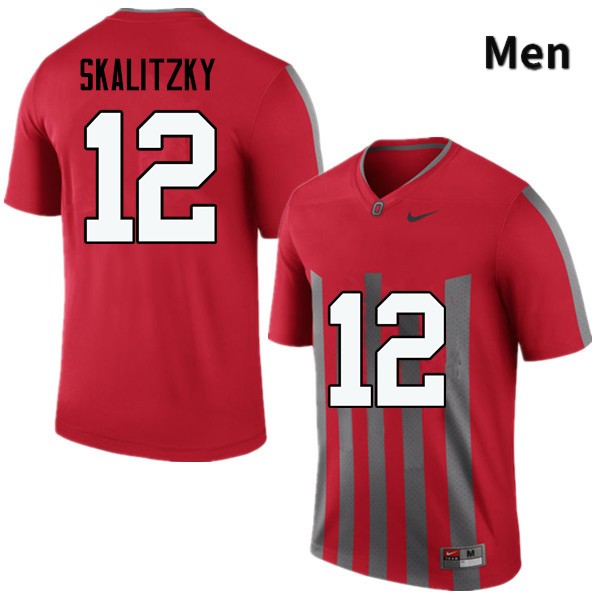 Men's Ohio State Buckeyes #12 Brendan Skalitzky Throwback Game College Stitched Football Jersey 23EZ047UW